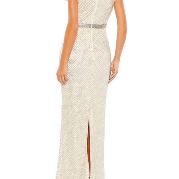 Mac Duggal Size 2 Formal Gown Beaded V-Neck Short Sleeve Dress Rose maxi $689 - Picture 4 of 6